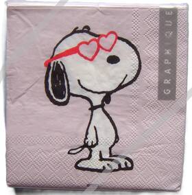 Graphique 781664833234 Peanuts Snoopy Valentines Day Party Cocktail Paper Napkins 40ct New N/3234