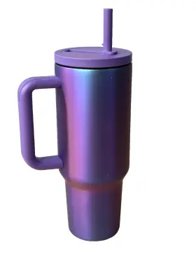 Ft016 Greatyos Tumbler With Handle And Flip Straw Lid - Upgraded 40 Oz Aurora Purple