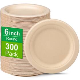 Greconv Gre-6in-300-b 300 Pack 6 Inch Paper Plates Small Bulk Disposable Dessert Pap