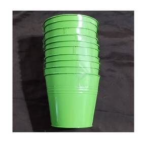 Greenbrier International 197672-1312 Green Metal Buckets Set Of 10 Solid Plain