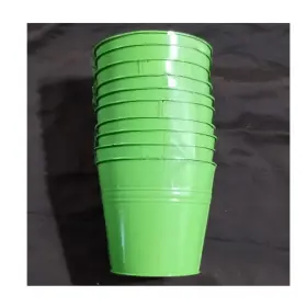 197672-1312 Greenbrier International Green Metal Buckets Set Of 10 Solid Plain 197672-1312 Greenbrier International Green Metal Buckets Set Of 10 Solid Plain