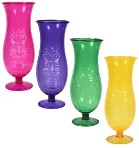 Greenbrier International Inc. 639277179272 Hardplastic Luau Hurricane Tumbler Set Of 24 Multicolored