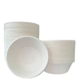 Greener Settings 313102335322 100% Compostable 18 Oz. Unbleached Disposable Paper Bowls 150-pack