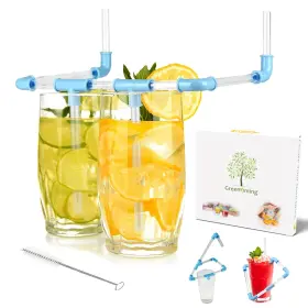 Greentiming 716852944132 Crazy Fun Drinking Straws For Kids 22 Part Flexible Building Plastic