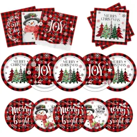 Grehumor 717181212404 Christmas Plates And Napkins Merry Party Decorations Joy