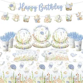 Grehumor 717203050519 142pcs Under The Sea Birthday Tableware Theme Party Decorations