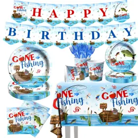 Grehumor 772093972198 142 Pcs Gone Fishing Tablewarefishing Birthday Party Decoration Little Fisher