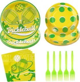 Grencian 445017817877 96pcs Pickle-ball Party Supplies Plates And Napkins Disposable