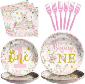 Grencian 705353372643 96 Pcs Some Bunny Is One Decorations Easter 1st Birthday Party Pl