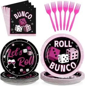 Grencian 705353506741 96pcs Bunco Party Supplies Card Game Birthday Decorations Pink An