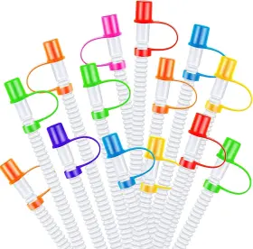1-sdvd Grevosea 547531 25 Pack Bendable Straws With Straw One Size Blue Green Orange Pink Purple