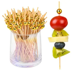 Golden003 Gugen 300pcs Cocktail Picks Disco Ball Decor Fancy Toothpicks For Appetizers Bamb