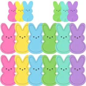 Gummhury 717504338002 48pcs Easter Tableware Set Bunny Shape Paper Plates And Napkins Party