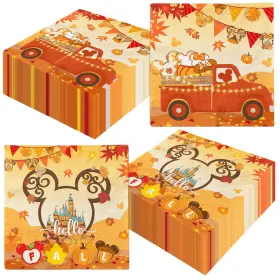 Gumwaqu 717025625179 Hello Fall Napkins Decoration Theme Supplies 40pcs Mouse Pumpkin