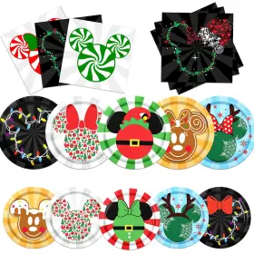 Gumwaqu 770642448545 Cartoon Mouse Christmas Tableware Set Elf Gingerbread Theme P