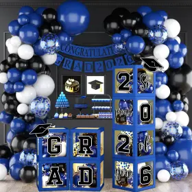 Gupesxu 717639869358 Graduation Decorations Class Of 2026 - Blue Set 4 B