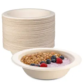 Gusto 850020988587 16 Oz - 125 Count Heavy-duty 100% Compostable Kraft Paper Soup Bowls Eco-f