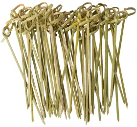 Gusto 850020988860 Bamboo Knot Picks - 4.75 Inch Cocktail Appetizer Skewers And Toothpicks