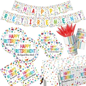 Guzbewu 717181208520 Retirement Party Supplies 142pcs Plates And Napkins Sets Tableware