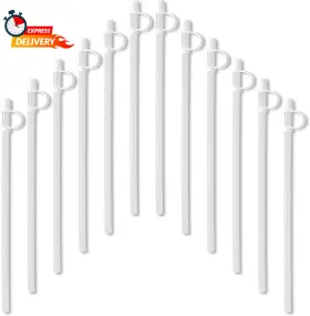 Guzzling Mugs 445045858835 Reusable Plastic Straws With Caps - Bendable And Flexible For Drinking Cups
