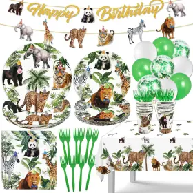 Haimimall 705353142352 Jungle Theme Safari Birthday Party Decorations Wild Animal Plates And Napkins F