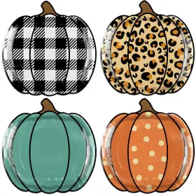 Hakoti 717181212671 40pcs Fall Pumpkin Paper Plates - Thanksgiving Party Supplies Tha