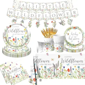 Hakoti 717203047618 142pcs Wildflower Baby Shower Decorations Party Supplies With Tableware Hakoti 717203047618 142pcs Wildflower Baby Shower Decorations Party Supplies With Tableware