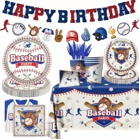 Hakoti 762704567752 Baseball Birthday Party Decoration 142pcs Tableware Supplies I