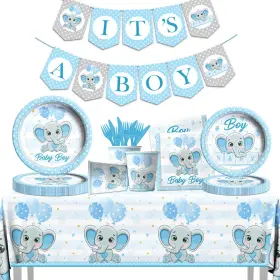 Hakoti 772123588238 Baby Shower Decorations For Boy 142 Pieces Its A Elephant Party Supplies