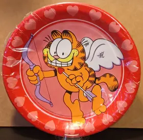 Hallmark 009200019096 8 Vtg Garfield Paper Plates 8.75 Inch Cupid Valentines Heart Jim Davis -g