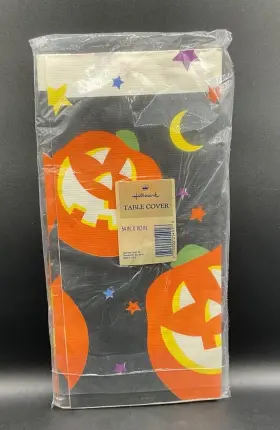Hallmark 009200037496 Vintage Ambassador Table Cover Halloween Pumpkin Jack O Lantern 54x102