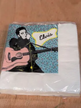 Hallmark 009200068520 Elvis Presley Rock Ftnft Roll 1993 Ambassador 3-ply Beverage Napkins 16pk Hallmark 009200068520 Elvis Presley Rock Ftnft Roll 1993 Ambassador 3-ply Beverage Napkins 16pk