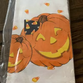 Hallmark 009200087392 Vintage Ambassador Table Cover Halloween Pumpkin Jack O Lantern 54x102