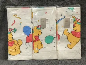X102 Hallmark 015012072419 3 Vintage Winnie The Pooh Birthday Tablecloths 54 Inch See Description