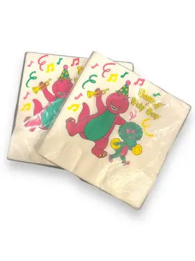 Hallmark 015012101416 Barney And Baby Bop Vintage 1993 Party Napkins Set Of 2 32