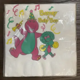 Hallmark 015012101423 Vtg 1993 Barney And Baby Bop Party Napkins Pack Of 16 3 Ply Nip New
