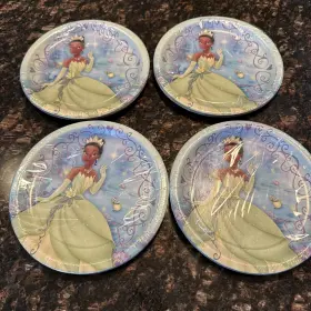 1pl2467 Hallmark Princess And The Frog 32 Dessert Plates 6 3/4 Inch Dia. . - Party Supplies
