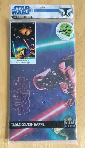 1tbl2452 Hallmark Vintage Star Wars Plastic Table Cover 54 Inch X 102 3-d Effect Party Supply
