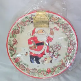 65xdp-8114 Hallmark Vintage Santa Claus Christmas Disposable 6 Inch Plates 52 Total In 8 Packs