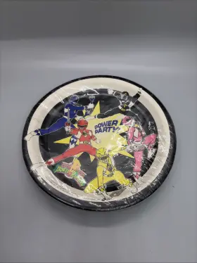 Hallmark 726528004091 Vintage Mighty Morphin Power Rangers Paper Party Plates 1994 New Sealed