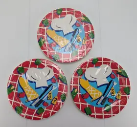 Hallmark 726528038430 Vintage Party Express Barbeque Chef Themed Paper Plates 24 Bbq New
