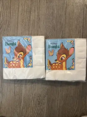 Hallmark 726528086844 Vintage Rare Bambi Disney Party Dessert Napkins 16 Ct 2 Packs Express New