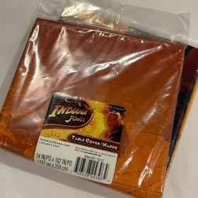 X102 Hallmark 726528243964 Indiana Jones Movie Table Cover 54 Inch 2008 Party Express Collage New