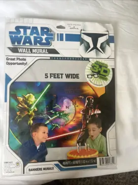 Hallmark 726528257824 Star Wars 3d Effect Party Wall Mural - Glasses Not Included