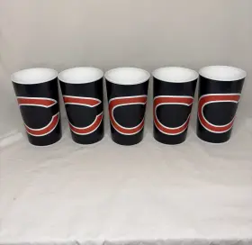 Hallmark 726528295932 Chicago Bears Nfl Plastic Cups 5x Football Sports Banquet Party Man Cave