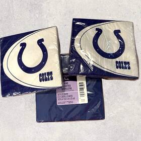Hallmark 763795931583 Indianapolis Colts Napkins Lot Of 3 Party Supplies Blue White Logo Nfl