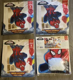 88-6152 Hallmark Lot Of 4 Spiderman Birthday Hanging Centerpiece Party Supplies Nip