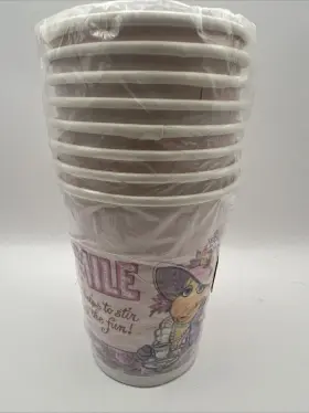 Dc101-8 Hallmark Vintage Paper Party Cups - Miss Piggy Smile 8 X 9oz New Nos Vtg
