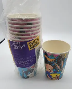 Drc-2006 Hallmark Vintage Warner Bros Looney Tunes 12- Paper Cups 9 Fl. Oz