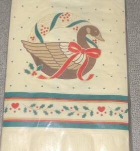 Hallmark Xgt126 Vtg 12 Guest Towels Absorbent 3-ply Facial Tissue Swan Polka Dot Floral